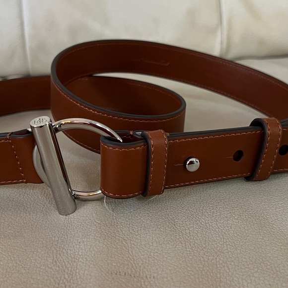 Lauren Ralph Lauren Leather Toggle Skinny Belt - Picture 3 of 10